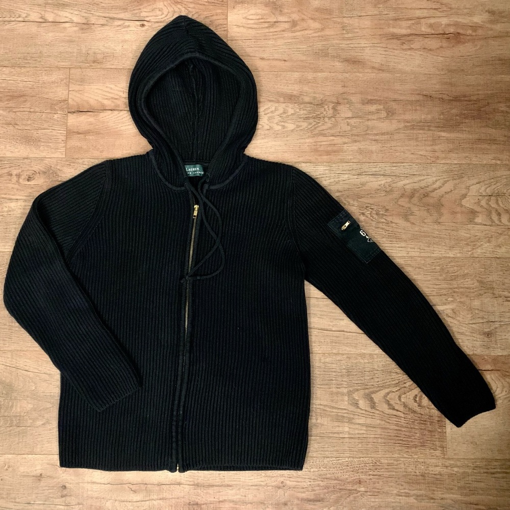 Lauren Ralph Lauren Hooded Full Zip Sweater Size Small